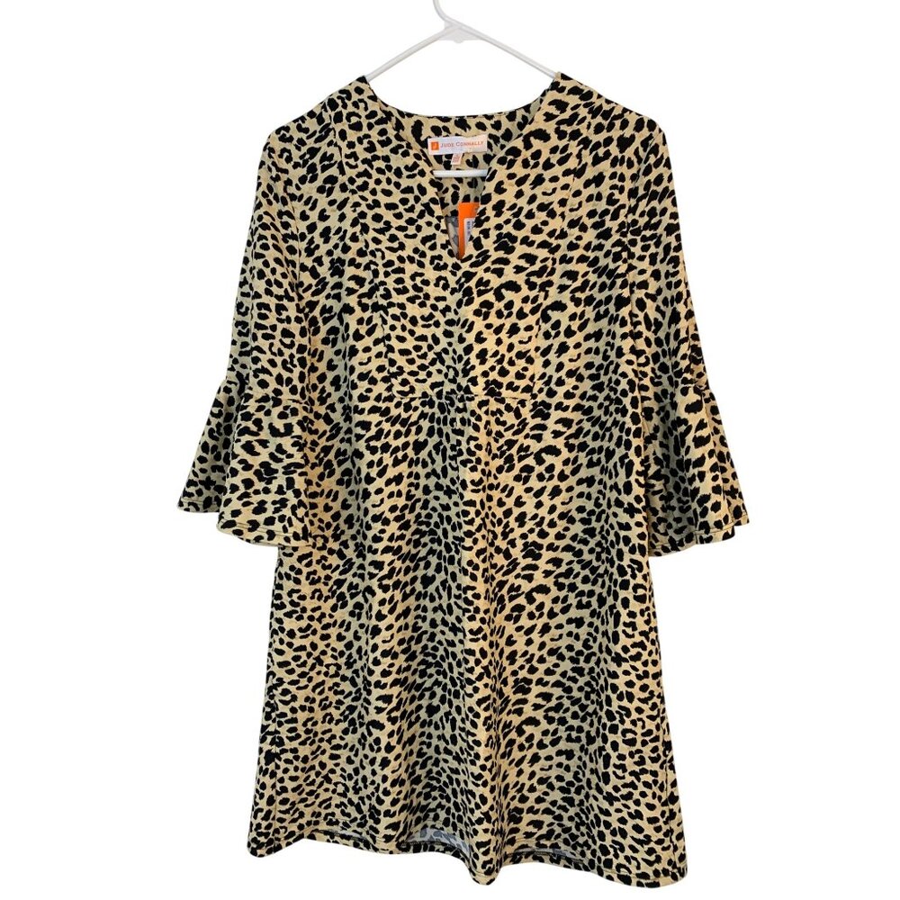 NWT Jude Connally Size Small  Kerry Cheetah Camel Dress Bell Sleeves Womens